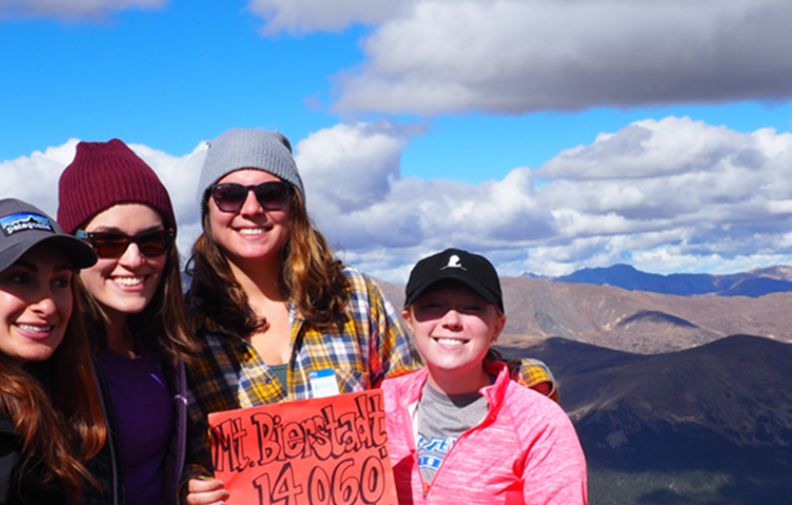 group of students on mountain top